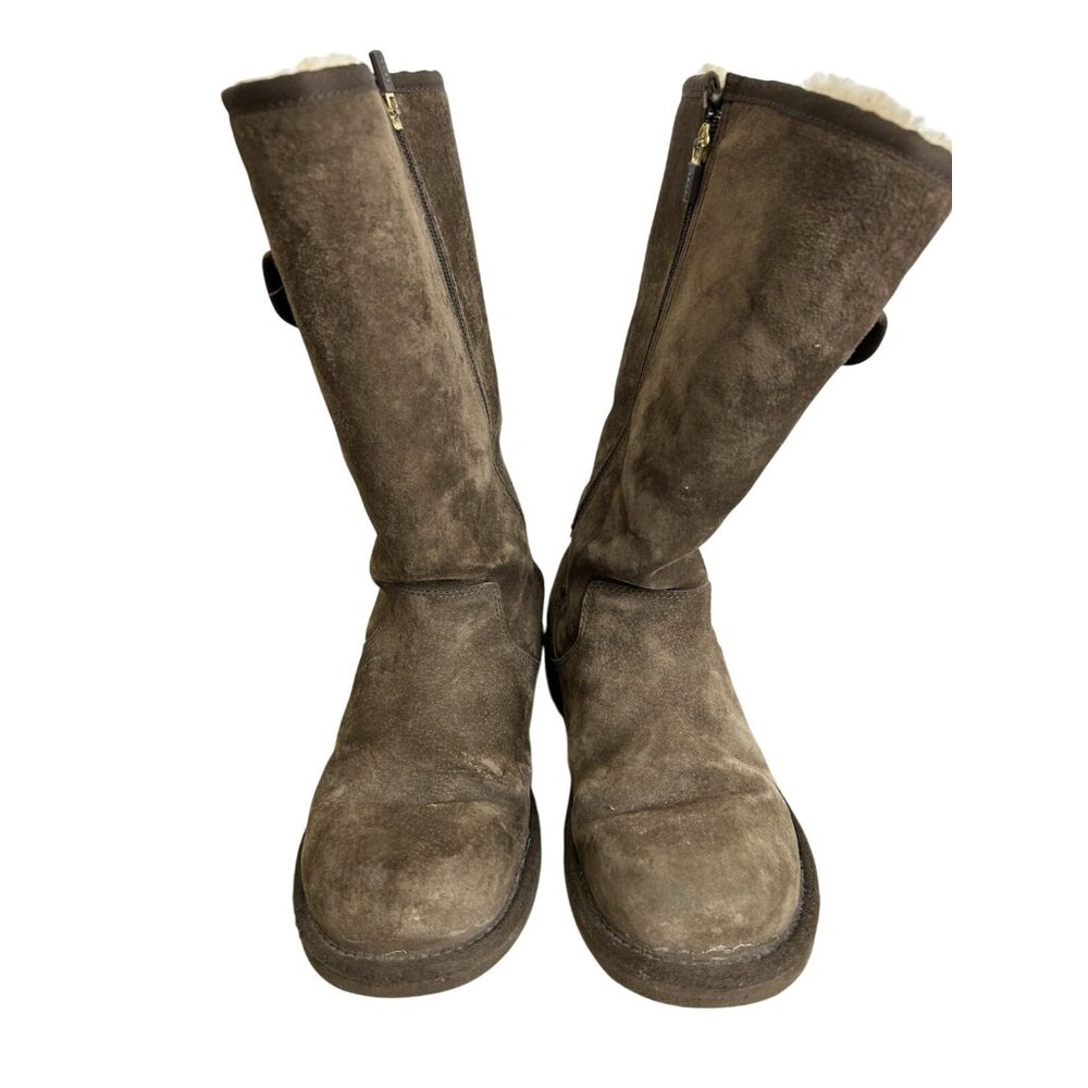 UGG Australia Size 8 “1895 Retro” Cargo Tall Zip Brown Boots Womens shearling - Picture 12 of 16